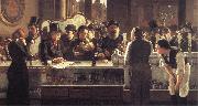 john henry henshall,RWS Behind the Bar oil on canvas